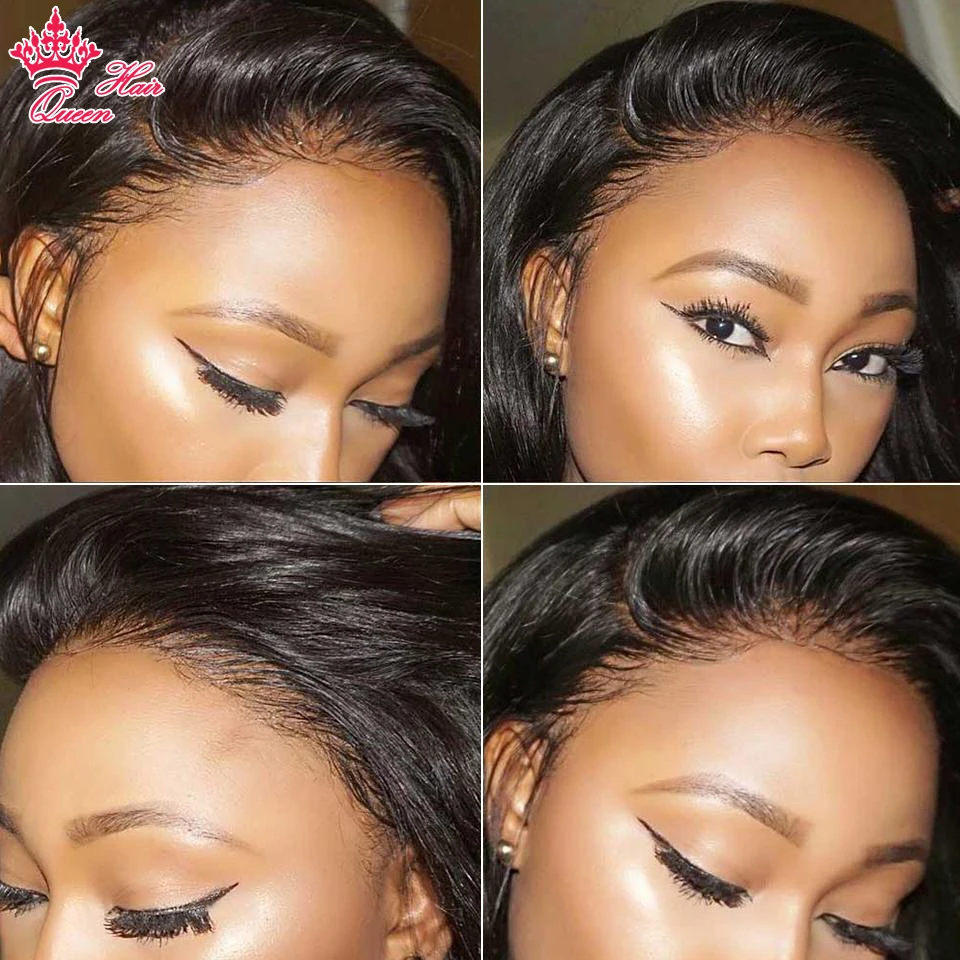 Cabelo do Virgin do Cabelo do Bebê do Virgin do Laço da Parte Perucas do Cabelo Humano da Parte Dianteira do Laço Parte Dianteira Perucas Retas Pre Arrancadas da 10 High Quality Apliques e perucas
