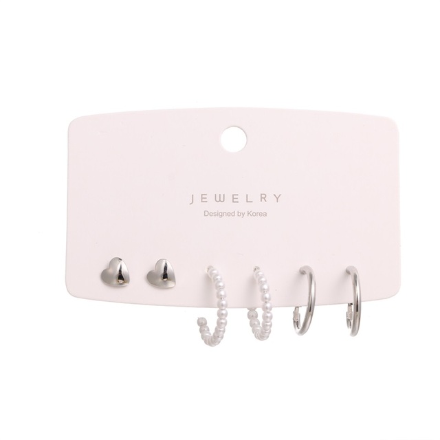 Fashion 3/6 Pairs Women's Earrings Korean Heart Stud Earrings for Women Pearl Earring Set 2021 Earings Jewelry Brincos Gifts