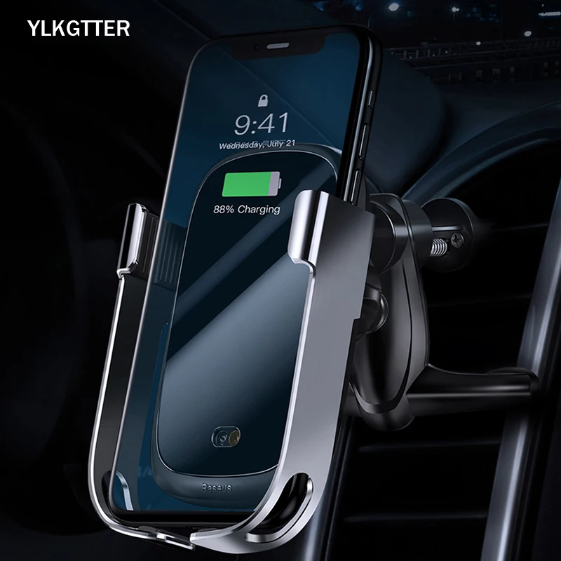YLKGTTER Беспроводная зарядка для Iphone XR HUAWEI MATE 30 Samsung Note 10 инфракрасный Интеллектуальный индукционный автомобильный навигационный кронштейн