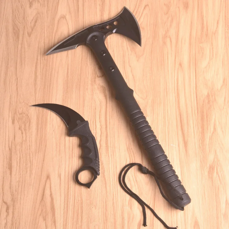 

Outdoor Axe and Claw Knife Set Tactical Tomahawk Practical Axe and Karambit Neck Knife set Camping Hatchet CSGO Knife