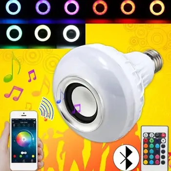 

Wireless E27 Bluetooth 3.0 LED Audio Speaker RGB Color White Bulb Music Lamp