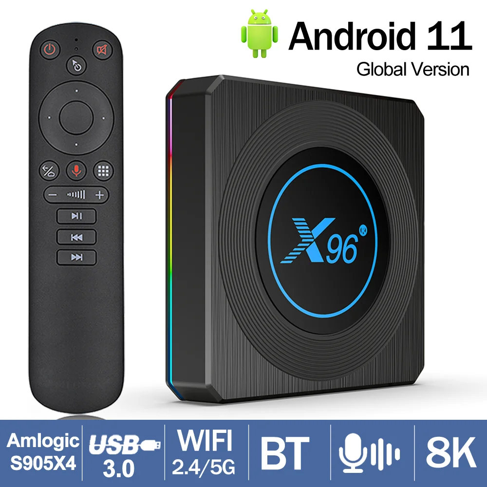 100% оригинальная Приставка Smart TV X96 X4 Android 11 0 Amlogic S905X4 CPU2.4/5 ГГц WIFI 8K UHD Выход 100M LAN
