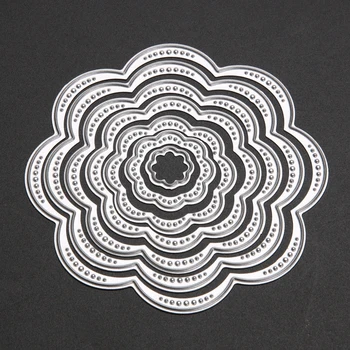 

7Pcs/Set Frame Metal Cutting Dies for Scrapbooking Flower Circles Stencils DIY Scrapbook Embossing Album Paper Card Craft