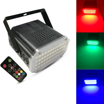 

RGB LED DJ Disco Sound Activated Stage Lighting Effect Party Holiday Club 48 leds Strobe Flash Light With Remote Control
