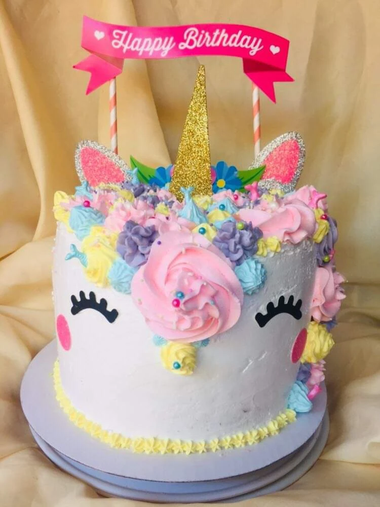 Glitter Unicorn horn eye Happy Birthday Cake Topper Cake Decoration Party Supplies for Children Adults Cupcake Topper