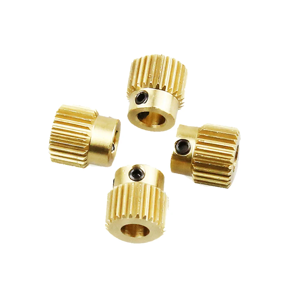 4pcs-Brass-Gear-26-Teeth-Extrusion-Wheel-5MM-M3-Screw-MK7-MK8-extruder-for-anet-a8 (2)