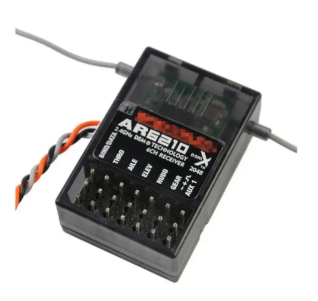 Spektrum AR6210 2.4GHz 6CH Receiver Support DSM2 DSMX W/ Extended Satellite for JR Spektrum DX7s DX8 DX9 Dx18 Transmitter