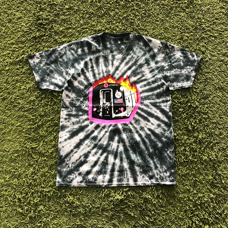 Трэвиса Скотта Astroworld Festival Run Tie Dye Футболка мужская и женская ASTROWORLD уличная хип-хоп Футболка Трэвиса Скотта - Цвет: 10