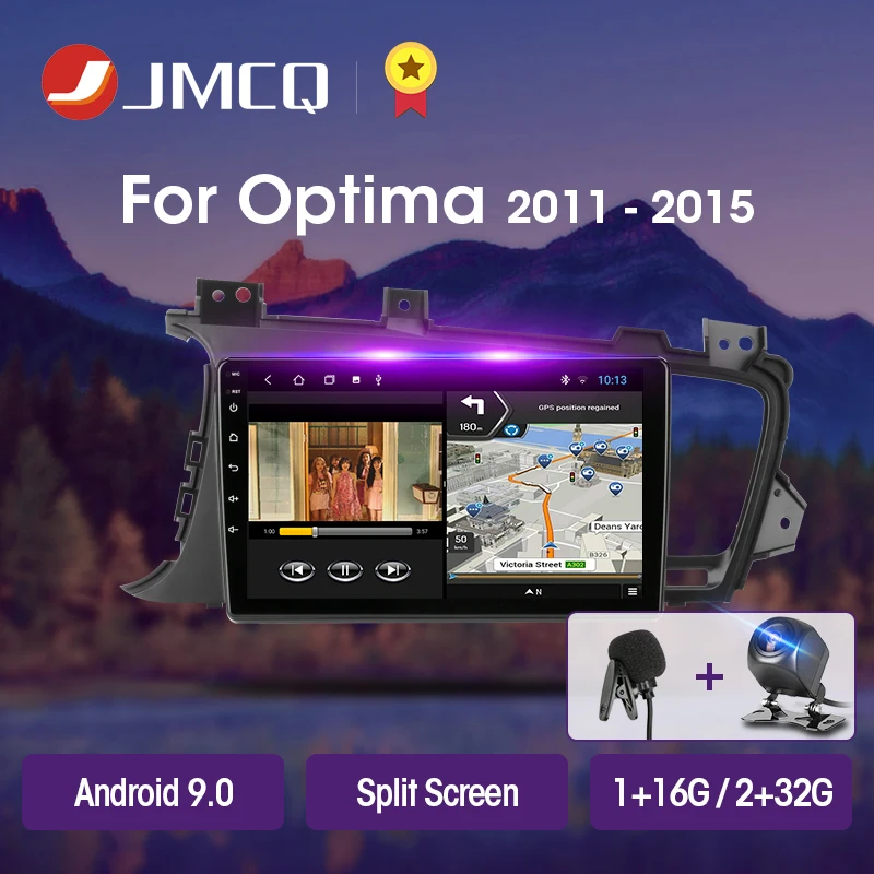 Автомагнитола JMCQ T3L PLUS для Kia K5 Optima 2011-2015 мультимедийный видеоплеер с GPS-навигацией