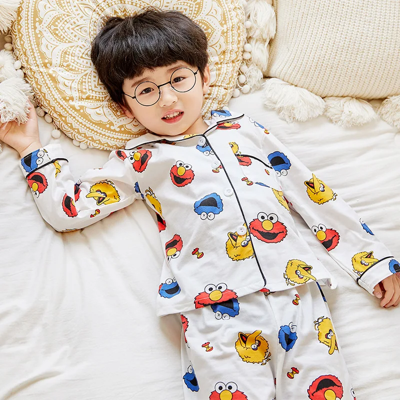

[XZ # Collection-2] Cardigan Long Sleeve Cartoon Cute Sweet Casual Pajamas Tracksuit Big Boy Two-Piece Set