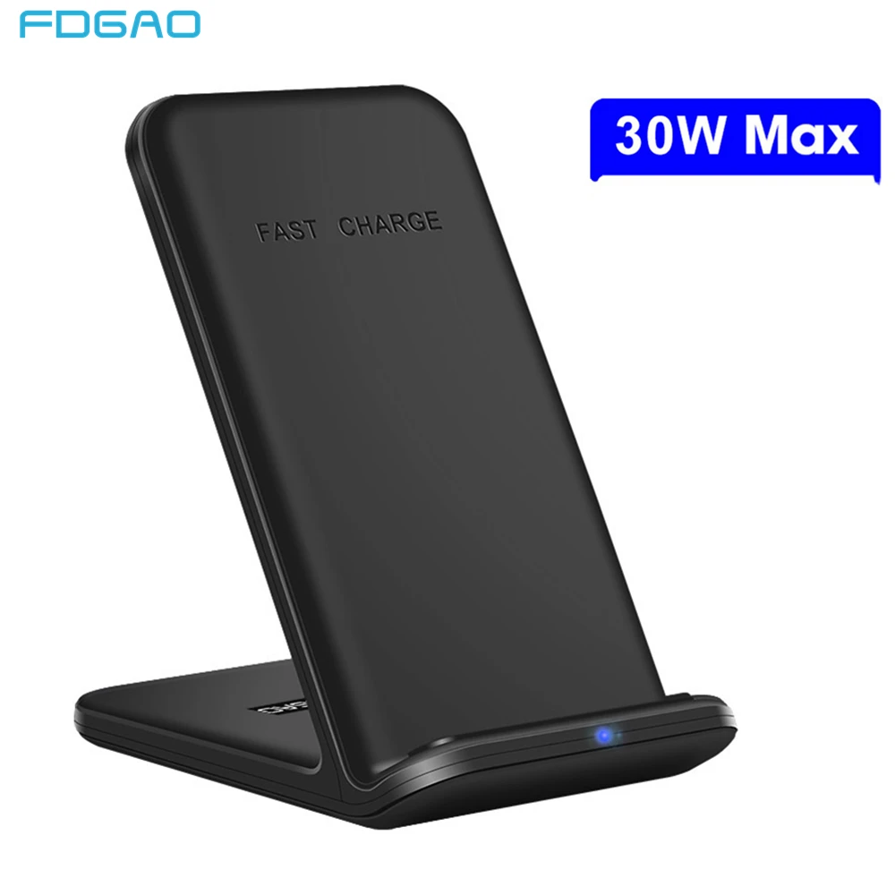 Беспроводная зарядная док-станция FDGAO 30 Вт Qi для iPhone 12 Pro 11 XR XS X 8 Быстрая зарядка