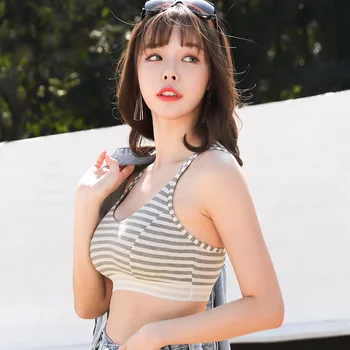 

2020 sexy suspenders beauty back no steel ring underwear women's bra detachable threaded cotton bottoming sports bra