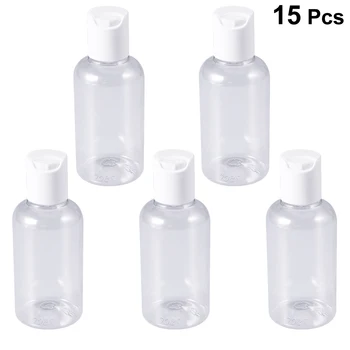 

15pcs Travel Bottle Plastic 75ml Refillable Storage Container Press Cap Bottle for Shampoo Toner Cream Facial Cleanser Lotion A3