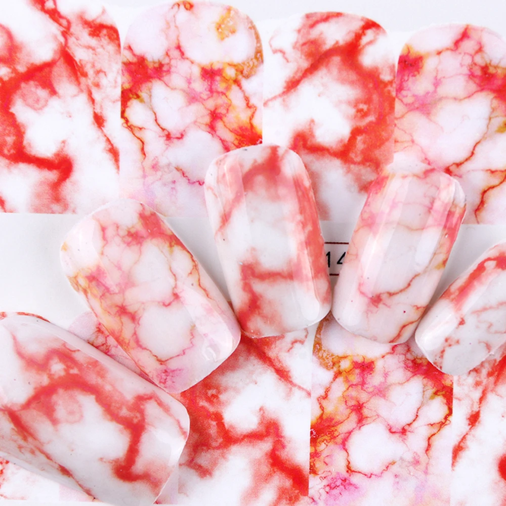 1pc Marble Series Nail Art Sticker Water Transfer Decal White Black Gradient Full Wraps Charm Nail Art Manicure Tips LABN613-624