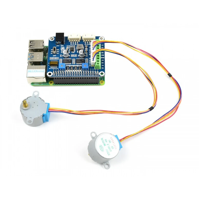 Шаговый двигатель Waveshare для Raspberry Pi приводит два шаговых двигателя до 1/32