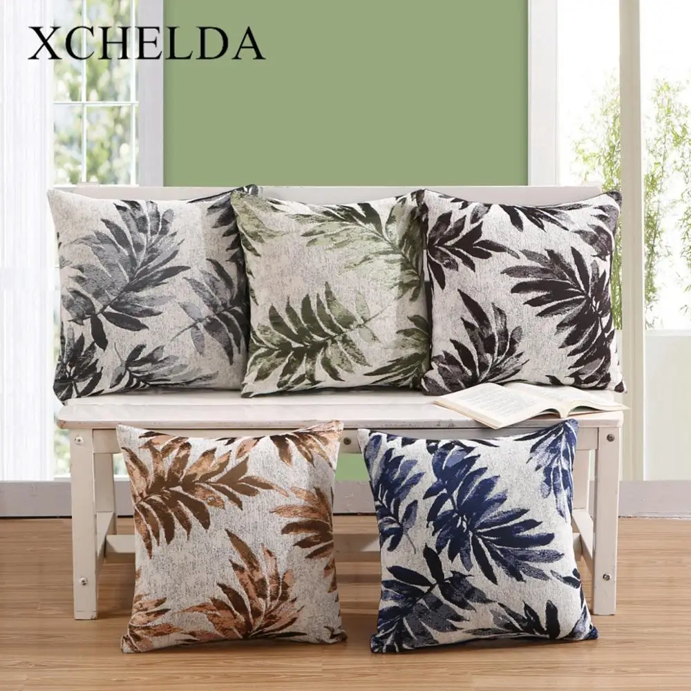 

Cushion Covers Leaf Pattern Print Throw Pillows Case Sofa Decorative Pillow Zara*women Home Decoration