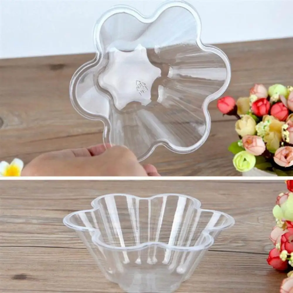 100-Piece Disposable Ice Cream Bowls Clear Plastic 8.8 oz Ice Cream Containers Snacks Candy Cup