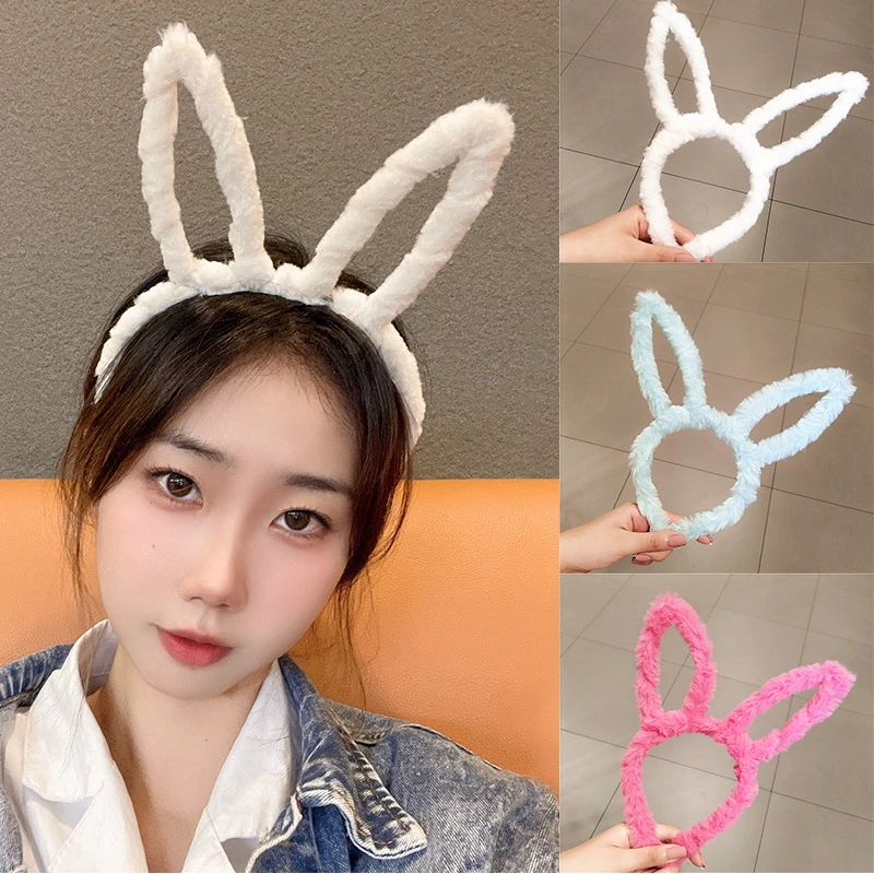 Cute Fluffy Rabbit Ears Hairbands For Women Headdress Solid Color Headband  Hair Hoop Anime Cosplay Hair Band Hair Accessories|Women's Hair  Accessories| - AliExpress