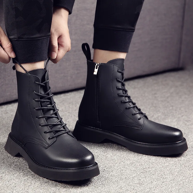 

2018 Autumn And Winter New Style Men Hight-top MEN'S Shoes Trend of Fashion Men Martin Boots Retro England Leather Boot