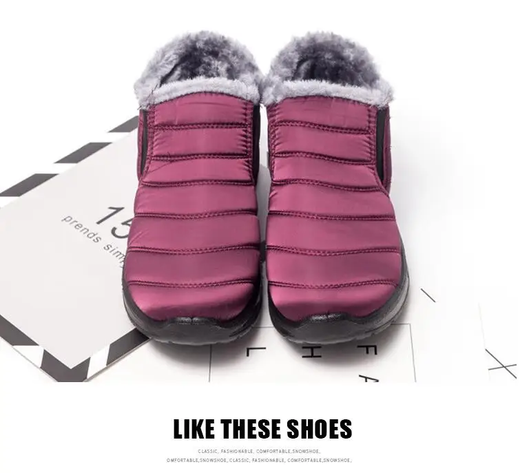 Новинка; водонепроницаемые женские зимние ботинки; женская зимняя обувь с коротким мехом; теплая прогулочная обувь; ботильоны на плоской подошве; женская обувь