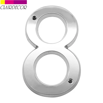 

Brushed Nickel 152mm Very Big House Number Door Address Number Zinc Alloy Screw Mounted Outdoor Address Sign # 8