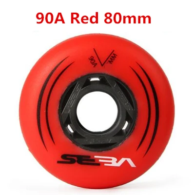 red 80mm 90A SEBA, подшипники для роликовых Инлайн коньков колеса 85A для слалом и 90A для раздвижные роликовые коньки колеса patines шины 4 шт./компл. 72 мм, 76 мм, 80 мм - Цвет: red 80mm 90A