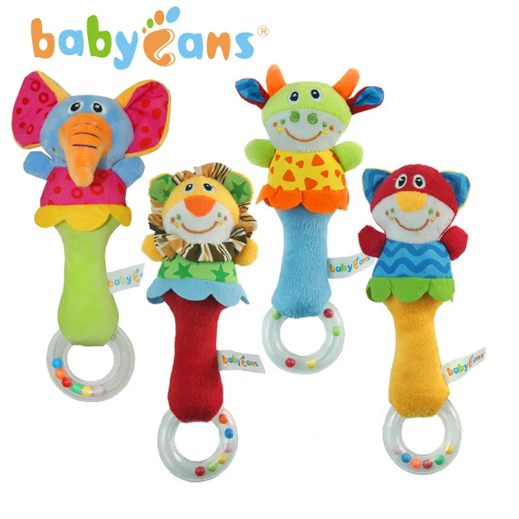 Manufacturers Hot Sales babyfans Toys for Children And Infants Rattle Baby shou yao bang Transparent Ring Teether Rattle