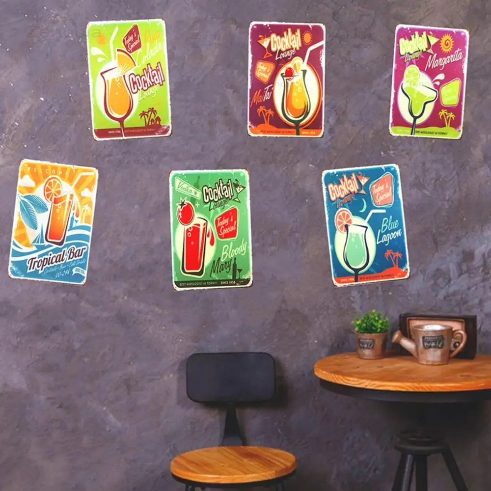 

Винтажный коктейльный лаунж, Маргарита, ретро металлические жестяные знаки, Маргарита, космополитная марка, бар, паб, таверна, Настенный декор 20x30 см