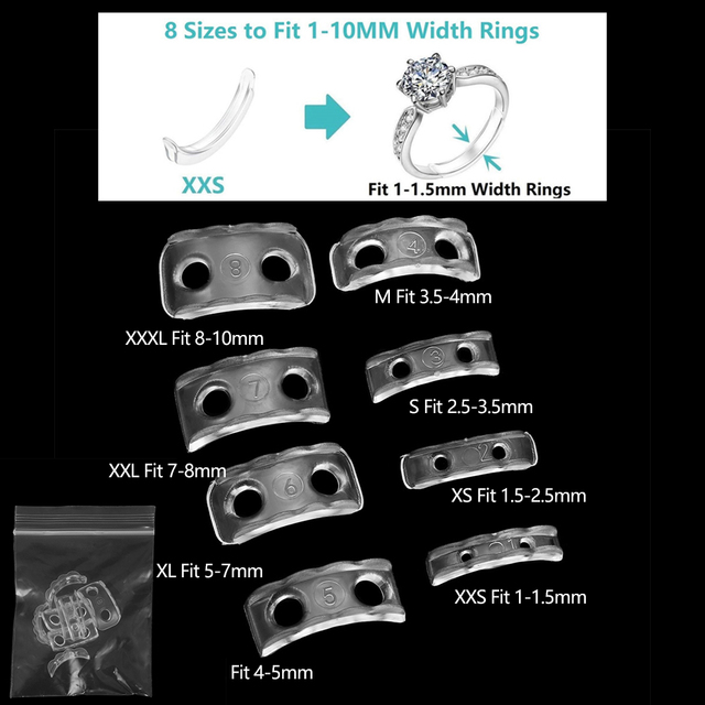 Transparent Spiral Based Ring Tools Spring Coil Ring Size Adjuster Guard Tightener Reducer Resizing Tool For Jewelry