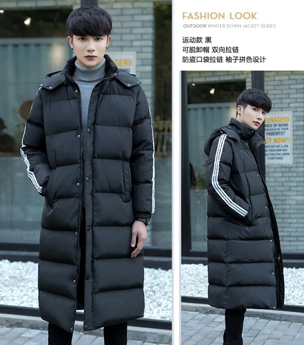 Sport Black Tcyeek, зимняя куртка, Мужская одежда, толстая, теплая, длинная, 90%, белый утиный пух, пальто, корейская, повседневная, брендовая, мужская, пуховик, парка Hiver 130 - Цвет: Sport Black