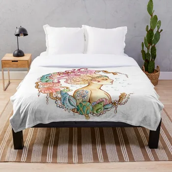 

Octopus Mermaid Blanket Wool Flannel Plush Blanket Bedspread For office Sherpa Blanket Couch Quilt Cover Travel