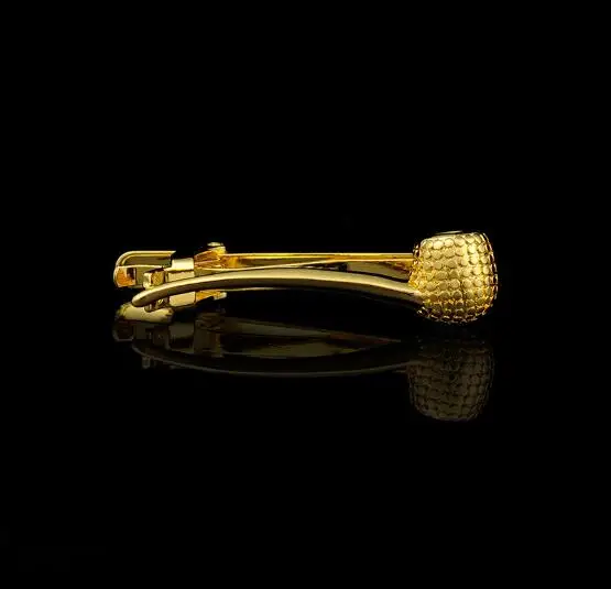 Gold Pipe 20 шт. медный зажим для галстука, музыкальные ноты/курительная трубка/автомобиль/гитара/Крючок для рыбы/перо/Пуля зажим для галстука, булавки для галстука, мужские ювелирные изделия, смешанный заказ - Окраска металла: Gold Pipe