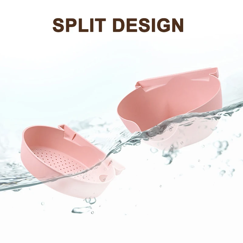 Multifunctional Double-layer Separation Design Drain Basket PP Material Mobile Phone Holder Drainable Lazy Fruit Basket