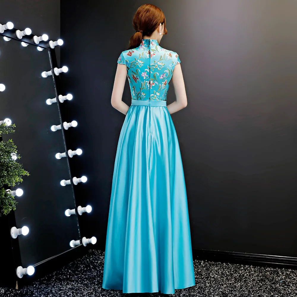 Свадебное вечернее платье Восточное женское элегантное тонкое Cheongsam модное китайское стильное свадебное длинное Qipao роскошное платье Vestido s-xxl