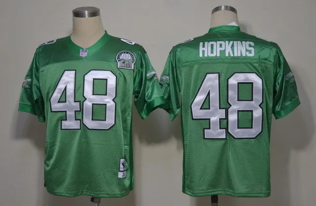 Черный Stitiched, Philadelphia s, Wes Hopkins Brian Dawkins Throwback для мужчин Джерси - Цвет: Черный