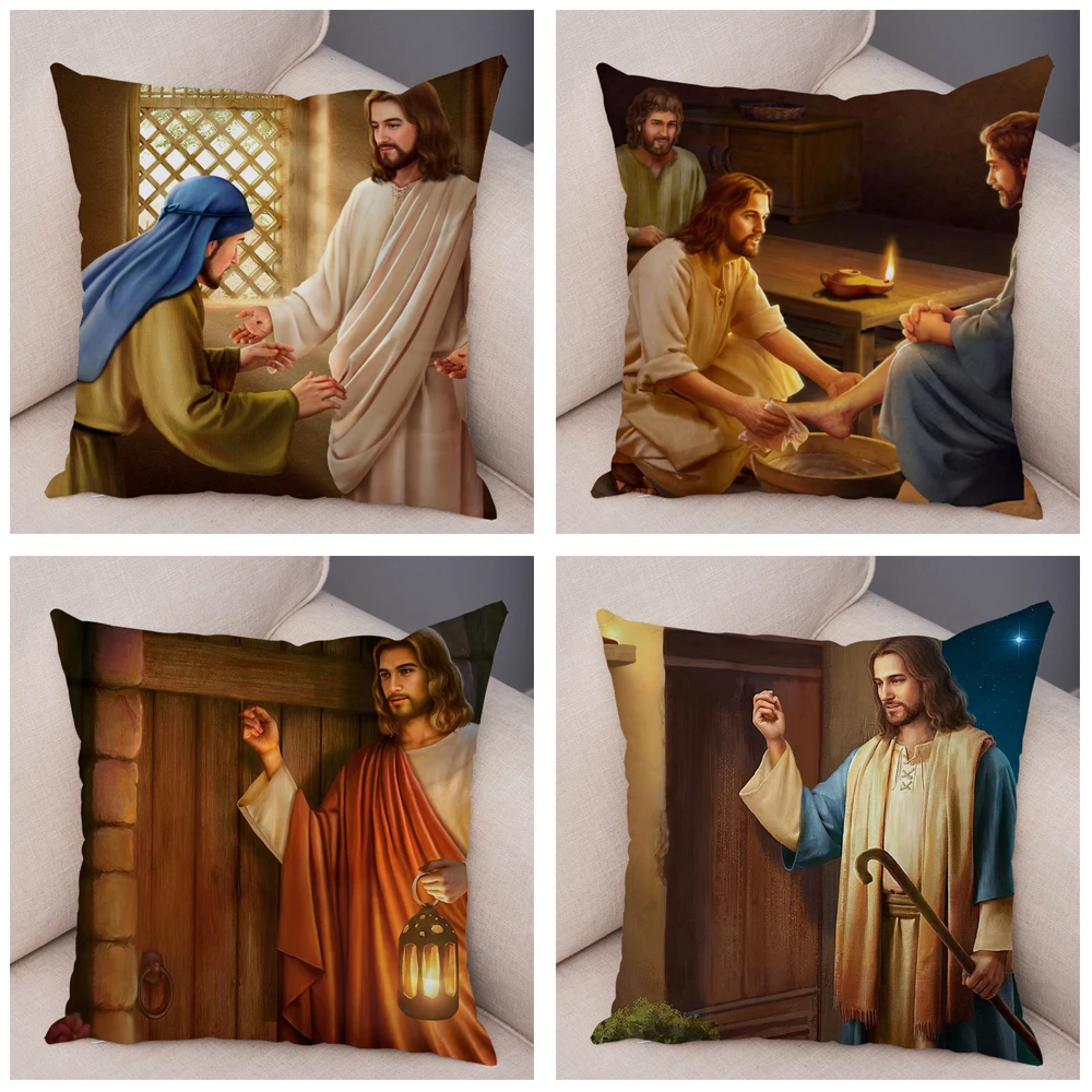 Vintage Jesus Christ Cushion Cover Sofa Home Decor 45x45cm throw pillow cover,cushion covers,pillow case,pillow covers,cushion cover