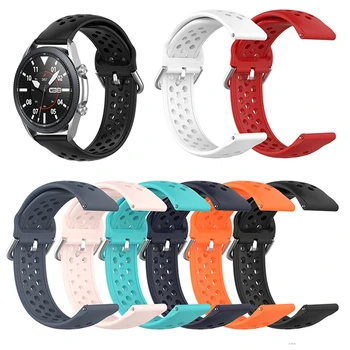 

​22mm Silicone Watch Band Sports Solid Color Wristwatch Band Strap Replacement for Samsung Galaxy Watch3 45mm R850