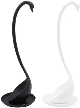 

Swan Shaped Ladle Spoon Set Special Creative Spoon Useful Kitchen Cooking Tool Plastic Standing Spoon Swan with Saucer