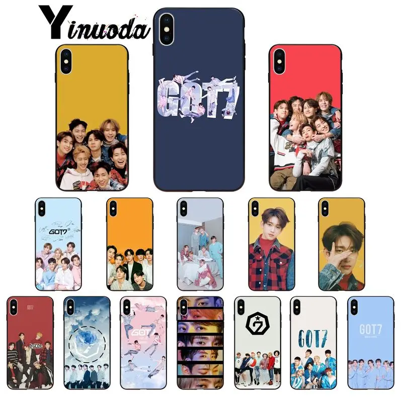 Yinuoda GOT7 мальчик группа Kpop Новое поступление черная ячейка чехол для телефона Apple