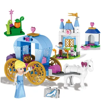 

37002 122pcs Girl Friends City Princess Cinderella Pumpkin Carriage Building Blocks Toys Compatible Lepining 41053 Set