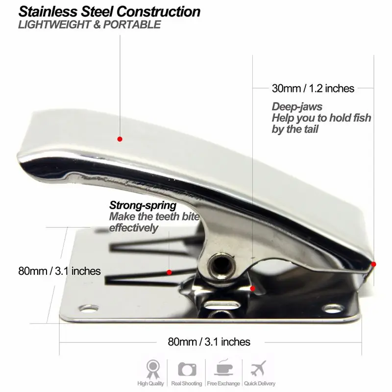 Филейный зажим из нержавеющей стали для чистки рыбы, глубокий зажим для рыбьего хвоста с крепежными винтами, нож, приманка, рыболовные плоскогубцы, инструмент