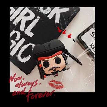 

Earphone Case for AirPods Pro Case Cartoon Captain Jack Earpdos Cover for Apple Air Pods Pro 3 Case Cover Accessories Keychain