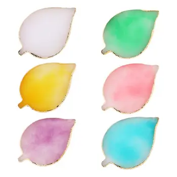 

Leaf Shape Palette Resin Agate Piece Jewelry Display Nail Painting Color Tray T4MD