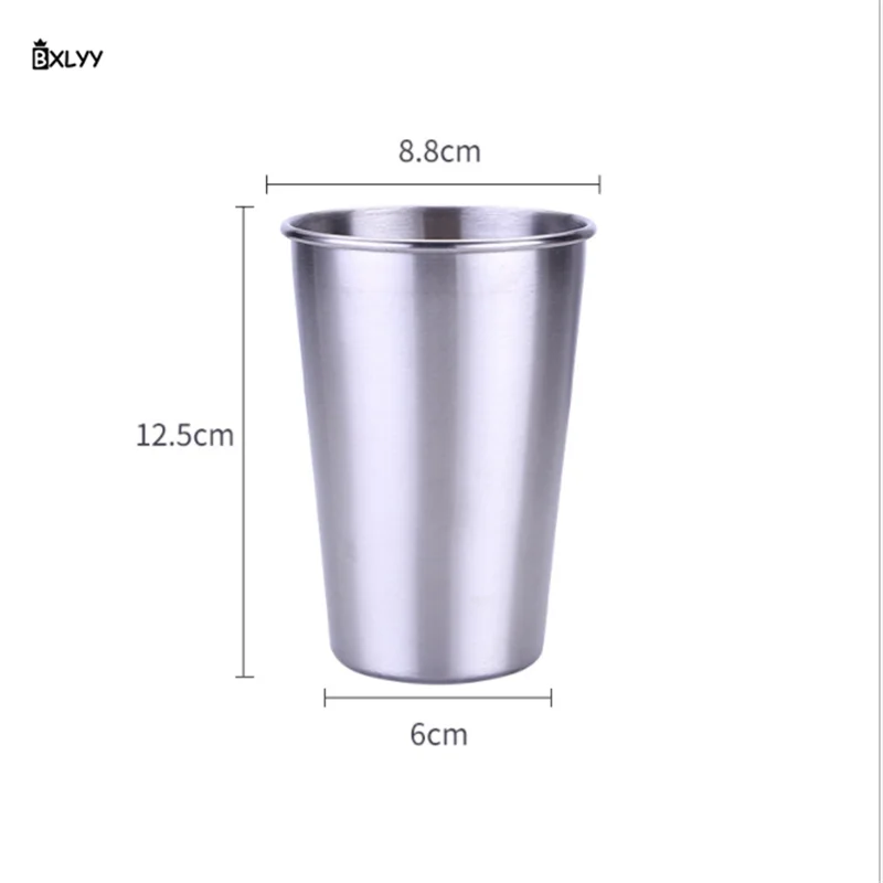 BXLYY 304 нержавеющая сталь кофейная чашка кухонные аксессуары холодные напитки пивная стеклянная Континентальная чашка для завтрака Молока бутылка для воды. 85z - Цвет: Серебристый