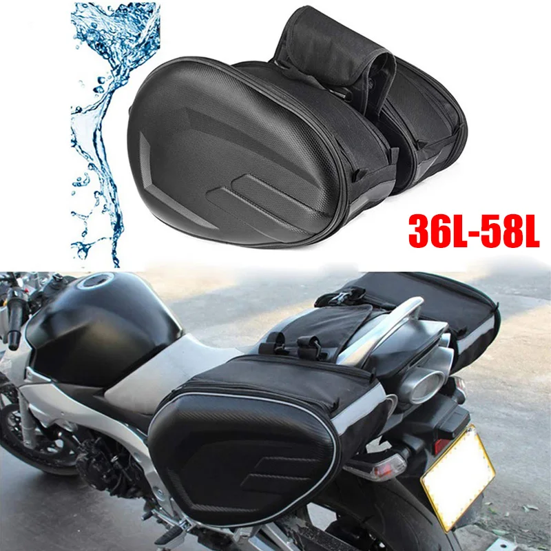 

SA212 Motorcycle Waterproof Saddlebags Racing Race Moto Helmet Travel Bags Suitcase + One Pair of Raincoat and Plastics