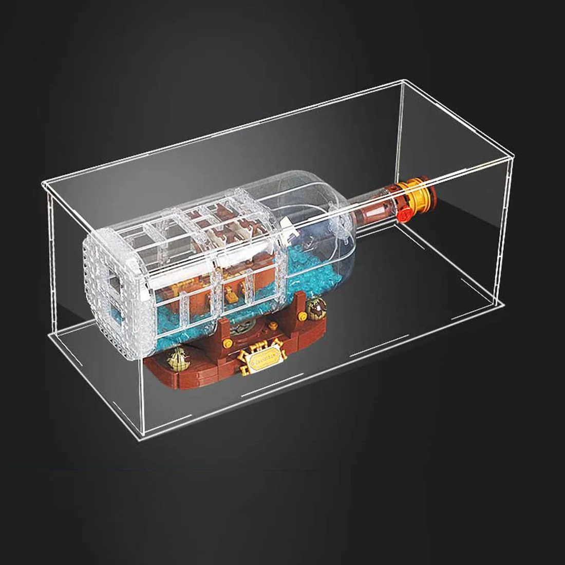 

Building Block Acrylic Dustproof Display Box Show Box for Ship in a Bottle 21313 (Box) - 2mm Thickness Transparent Bottom Type