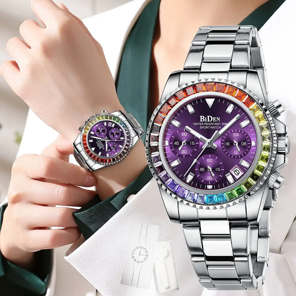 Biden女性の腕時計2021イン高級多機能虹サークル腕時計ファッションステンレス鋼時計 Women S Watches Aliexpress