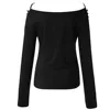 Sexy Blouses For Women Summer Casual Cut Out Tunic Streetwear Hollow Out Tops solid color Long sleeve Pullover Ladies Shirts 4