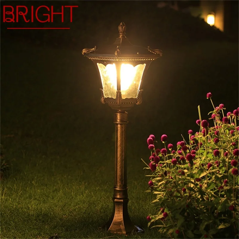 BRIGHT Outdoor Lawn Lights Retro Brown Garden Lamp LED Waterproof IP65 Home Decorative for Duplex
