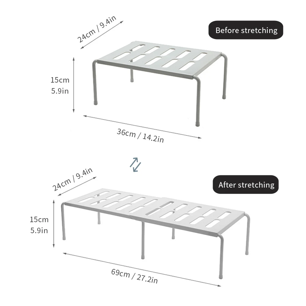 Регулируемый Кухонный держатель для кухонных приборов, органайзер для шкафа, выдвижная полка, шкаф, столешница, обувные органайзеры, экономия пространства